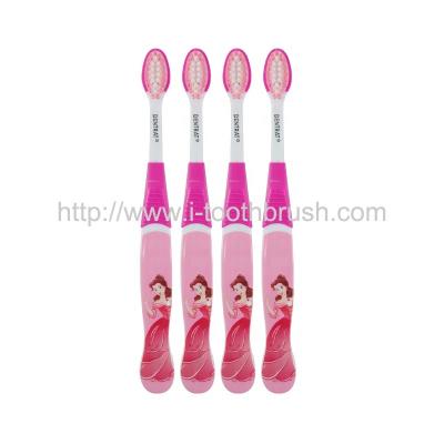 China OEM Logo Printing Princess Kids Disposable Toothbrush for sale