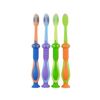 China Ant Handle Design Kids Disposable Toothbrush With Plastic Suction for sale