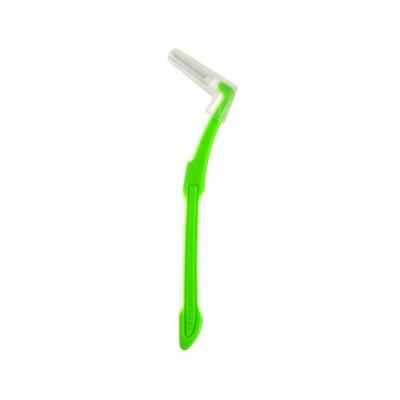 China Oral care green color 5 pieces of L type interdental brush for sale