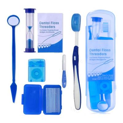 China Disposable 8 in 1 Travel Brush Dental Orthodontic Kit Dental Hygiene Kit for sale