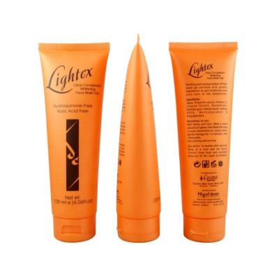 China Cosmetics 120ml OEM Orange Color Cosmetic Tube For Face Wash Gel for sale