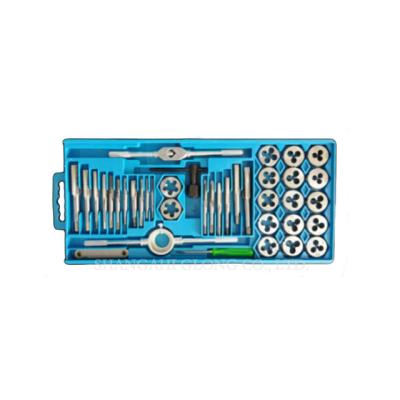 China 40pc Metric Tap and Die Set with T-Handle Wrench Screw Pitch Measuring Tool Kit F20594 for sale