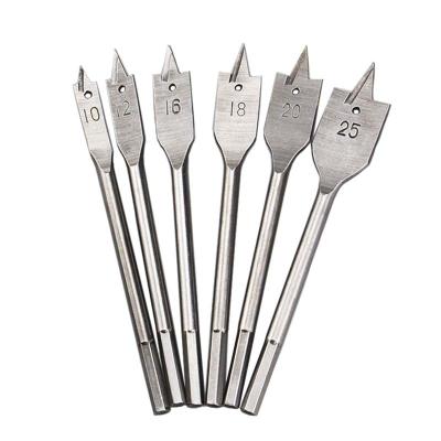 China Flat Wood Drill Bit Set 6PCS Harder Wood Drill High Carbon Steel High Quality Flat Wood Bits for sale