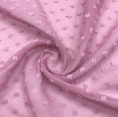 China Abrasion-Resistant Thin Woven Chiffon Jacquard Dress Fabric Textile Cutting Chiffon Plain Dyed Poliester Fabric for sale