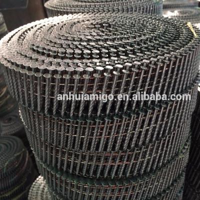 China Flatbed 2.1MMX38MM CLAVOS 1000 PCS PER ROLL SPOOL NAILS FOR PALLET MACHINE JUMBO SPOOL for sale