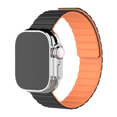 China Smartwatch Adjustable Wrist Strap UV Magnetic Silicone LEWO Silicon Band Buckle Strap Wristband For Apple Watch Ultra Se Series 8 7 6 5 4 3 for sale