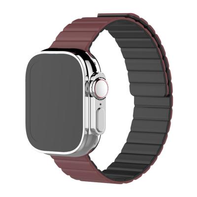 China New LEWO Silicone Link Buckle UV Magnetic Adjustable Magnetic Watch Band For Apple Watch Ultra Se Series 8 7 6 5 4 3 for sale