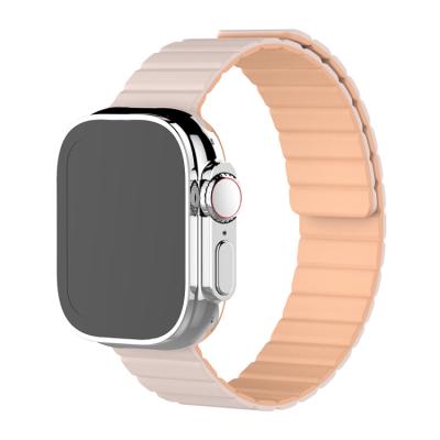 China New LEWO Silicone Watch Band UV Magnetic Silicone Smartwatch Strap For Apple Watch 38mm 40mm 41mm 42mm 44mm 45mm 49mm for sale