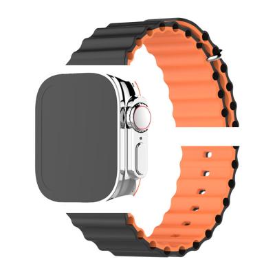 China Wholesale LEWO Silicone Sport Ocean Watch Band For Apple Watch Ultra 49mm 44m 41mm 40mm Waterproof iWatch 45mm Outdoor Silicone Strap for sale