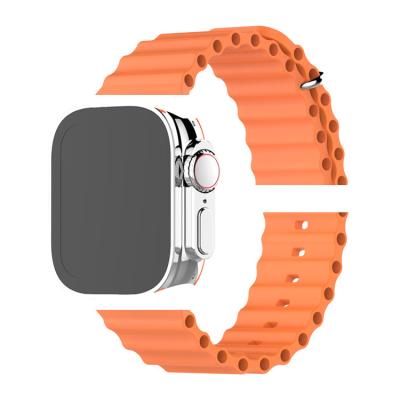 China Wholesale Smart Sports Silicone LEWO Factory Silicone Strap Ocean Rubber Watch Band For Apple Watch Ultra 8 Series 49mm 41mm for sale