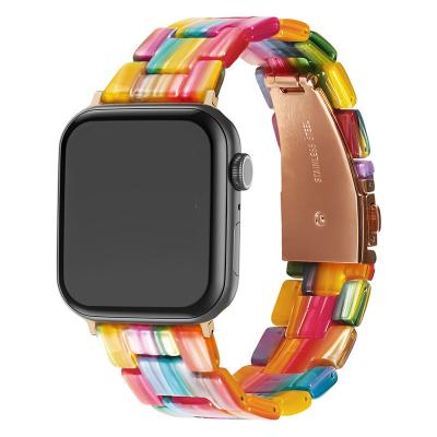 China LEWO Silicone Resin Leopard Watch Strap Correa Marbling Watch Band For Apple Watch Series Ultra 8 7 6 Se 49 44 40 42 38 41 45mm for sale