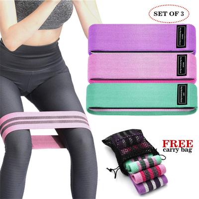 China Home Use Fabric Hip Band Resistance Yoga Resistance Bands Loop Fabric Custom Set For Home Gym for sale