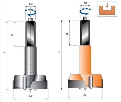 China TCT Drill bits voor scharnieren in koolstof staal en carbide tips Te koop