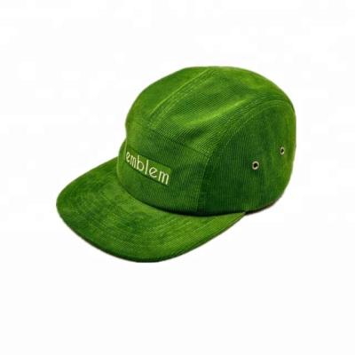 China JOINT Custom Embroidery 5 Panel Wash Corduroy Snapback Hat for sale