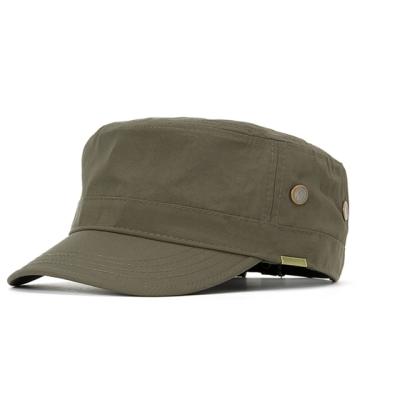 China Embroidery Military Logo COMMON Army Green Hat Men And Women Flat Military Hats for sale