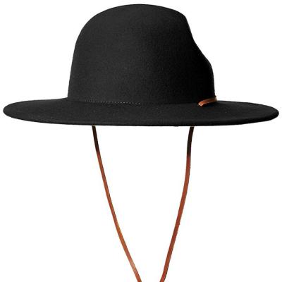 China Plush Fashion Custom Party Wide Brim Felt Fedora Wool Hat Dress Up for sale