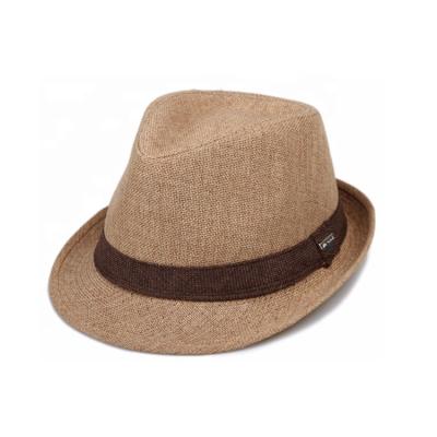 China Wholesales Striped Canvas Felt Fedora Hats For Men for sale