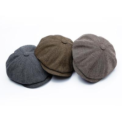 China Autumn Winter Wool Blend Hats Baby COMMON Soft Warm Wool Flat Tops 8 Panel Newsboy Hat Ivy for sale