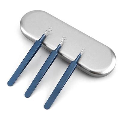 China Stylish High-finished Finish Stainless Steel Anti-Static Tweezers ARLANY Weeding Tweezers Hook Tool Kit Sharp Metal Tweezers for sale