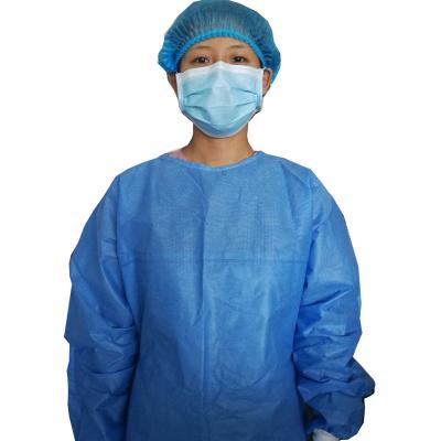 China Medical Examination Disposable Medical Operation Nonwoven Surgical Gown With Elastic Cuff for sale