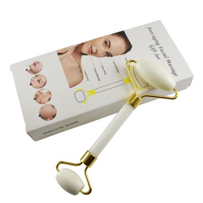 China High Quality Long Lasting Anti Aging Face Lift Face Slimming Original Crystal White Jade Roller for sale