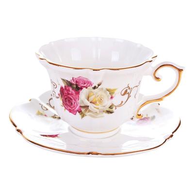 China Viable European Superior Bone China Afternoon Tea Set Small Black Tea Cup With Tray Set for sale