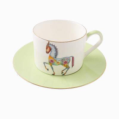 China European style tea cup and saucer set coffee cup set bone china reusable tea cup for sale