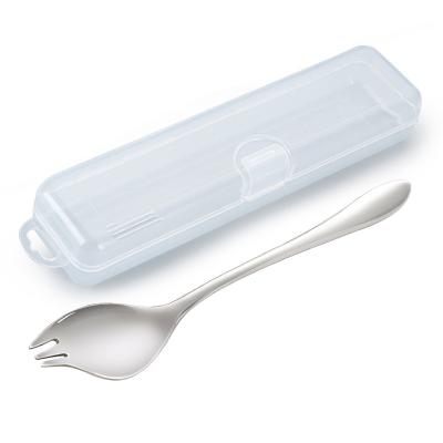 China A Travel Cutlery Box Student Long Handle Portable Cute Creative Creative Long Handle Fruit Salad Spoon 304 Stainless Steel Spoon for sale