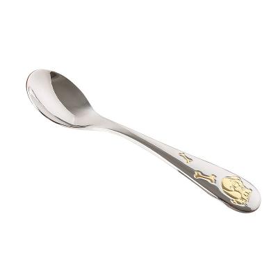 China Sustainable High Quality 304 Stainless Steel Metal Kid Dinner Serving Soup Spoon for sale