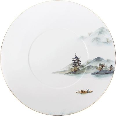 China Sustainable Customizable Luxury Chinese Classical Printing Residential Hotel Tableware Set for sale