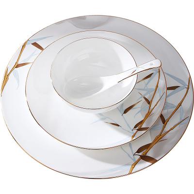 China Sustainable White Round Simple Dinner Plate With Factory Style High End Hotel Steak Plate Set for sale