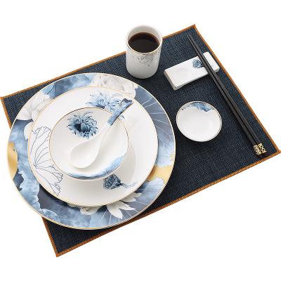 China Sustainable Hotel Household Bone China Healthy Steak Plate High Temperature Resistant Set for sale