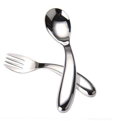 China Modern Manufacturer 304 Stainless Steel Cutlery Set For Kids Fork And Teaspoon for sale