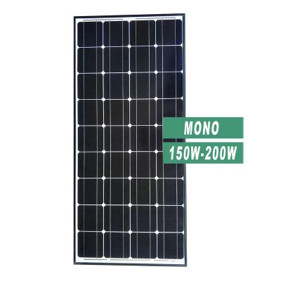 China Home Generation High Efficiency Solar Panel Module 150W-200W Factory Wholesale Price Mono Solar Cells Mono Solar Panel for sale