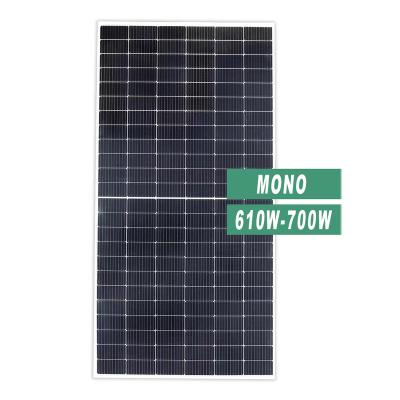 China Home Generation 132 China Solar Cells Double Sided Photovoltaic Module High Quality Solar Panel 610W-700W for sale