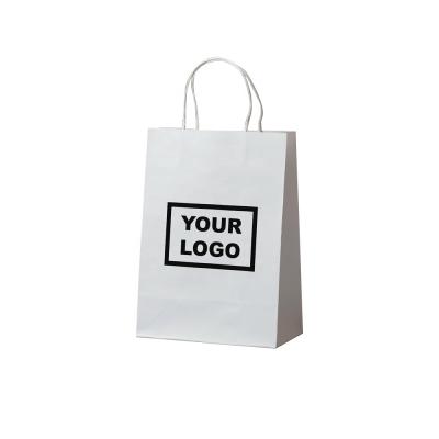 China Biodegradable Custom Environmental Waterproof White Kraft Garment Paper Bags Making With You Own Logo for sale