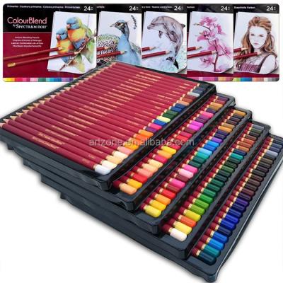 China Good Art Factory Price Custom Private Mark 12 36 120 Pencil Art Writing Neon Wax Color Oil Color Pencil Wooden Drawing Set for sale