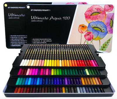 China Good Art Ready to ship Wholesale High Quality Low Price Professional 120 Watercolor Color Pencil Set in Tin Box for sale