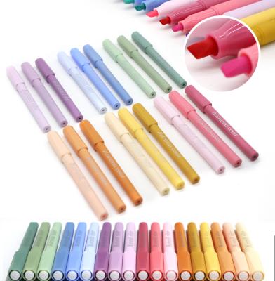 China Promotional Markers & Private Marked Eco Custom Promotional Permanent Highlighter Bars Gift Colored Art Artist Highlighter Journal Marker Pen For Kids for sale