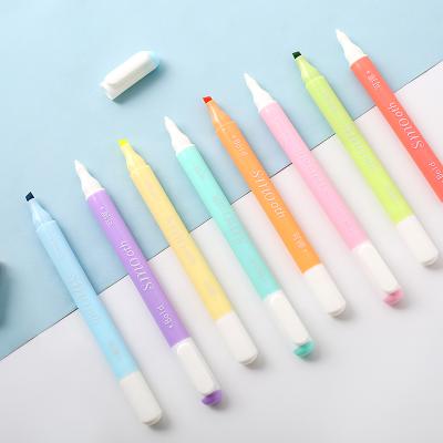 China Promotional Markers & Wholesale Custom Logo Cheap Stationary Art Gift Korean Highlighter Bars OEM Manufacturer Newspaper Signing Pastel Color Highlighter Bar Parks With Logo for sale