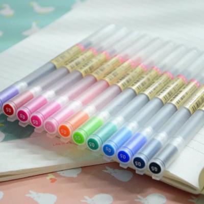 China Normal hot sale 12 colors custom logo smooth write 0.5mm fine tip colored gel ink pen for coloring for sale