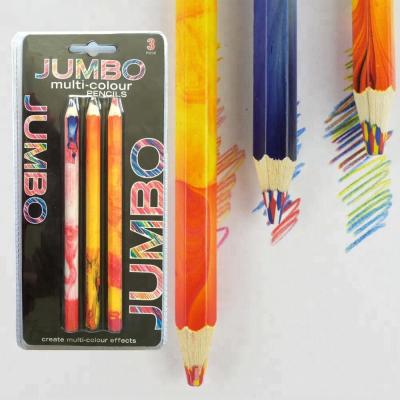 China Fine Art Professional Jumbo Multi Color Lead Rainbow Color Pencil For Artist for sale