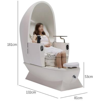 China New Contemporary European Style Luxury Beige Extended Waterless Spa Pedicure Beauty Salon Foot Massage Spa Pedicure Chair for sale