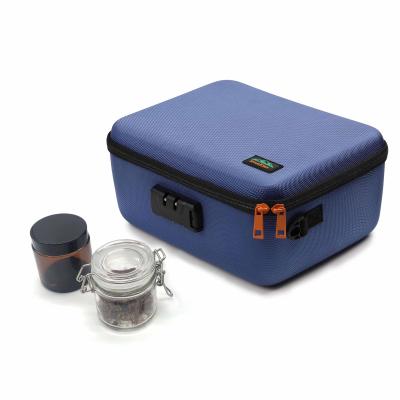 China EVA Case Small Stash Box Weed Smell Proof Bag Shockproof Hard Carbon With Combination Lock for sale