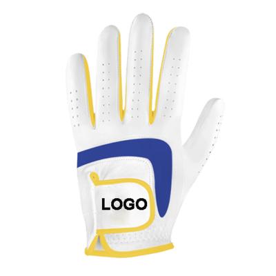 China Golf Sports Logo Left Right Hnd Custom Cabretta Durable Premium Leather Golf Gloves For Men for sale