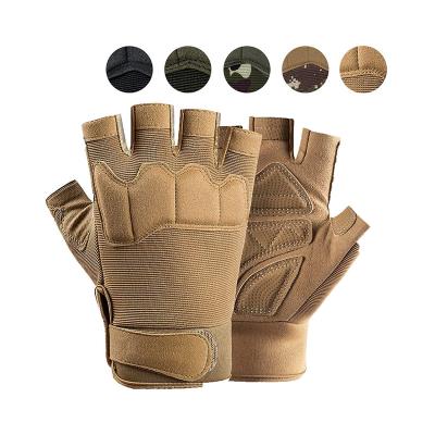 China Hard Shell Fingerless Military Shell Knuckles Tactical Gloves Half Finger For Shooting Hunting Driving Motocross Motorcycle Riding Equipment for sale