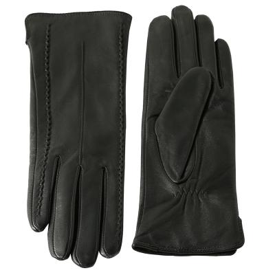 China Hairsheep Touch Screen Leather Glove Women's Comfortable Classic Winter Texts Warm Driving Artificial Fleece Lined for sale