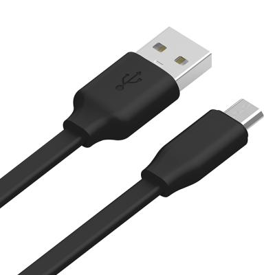 China Flat Cables Android 2.4A Sync Data USB Fast Charging Colorful Flat Charging Micro Cable For Mobile Phone for sale