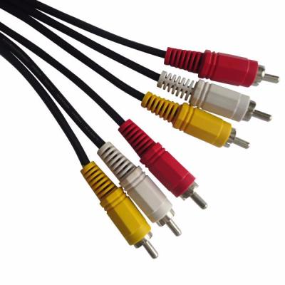 China Colorful Speaker 3RCA Phono Male To 3 RCA Male Audio Cable For Dvd for sale