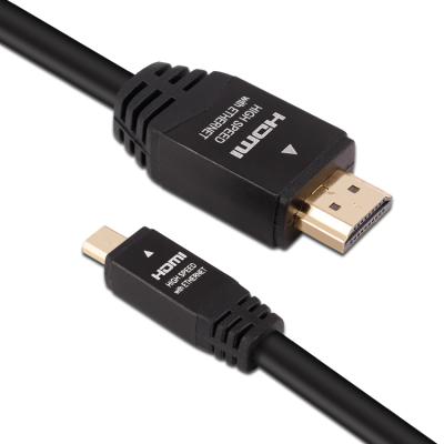 China Speaker hdmi connector 3D 4k 1080P black gold plated hdmi A type to D type mic hdmi cable for camera for sale